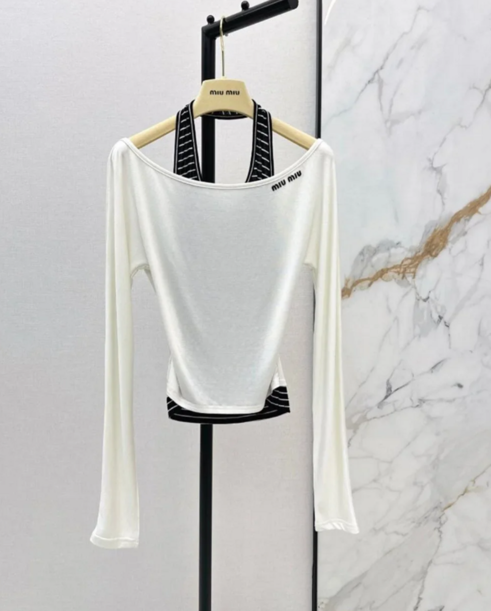 Miu Miu White Two-Piece-Style Top